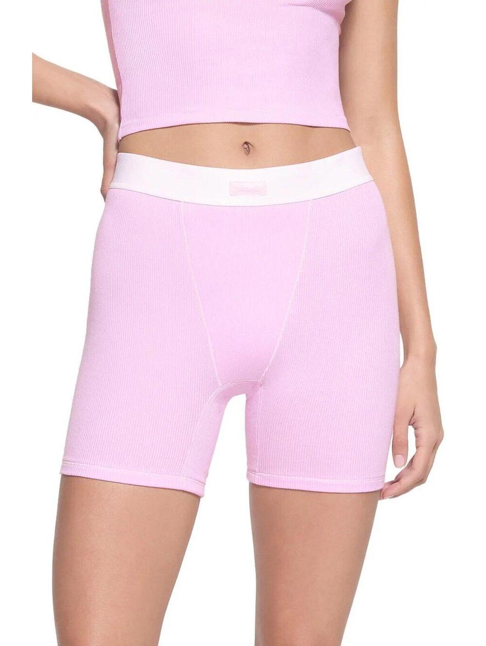 NWOT SKIMS cotton rib boxer (pink + size medium)